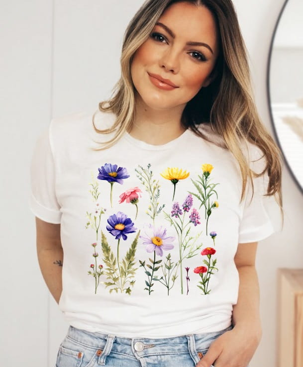 damska koszulka z polnymi kwiatami polnekwiaty5
