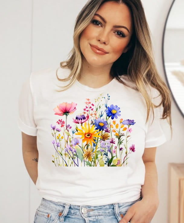 damska koszulka z polnymi kwiatami polnekwiaty8