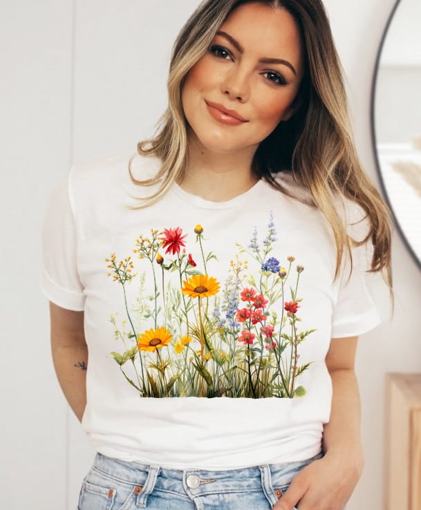 damska koszulka z polnymi kwiatami polnekwiaty9