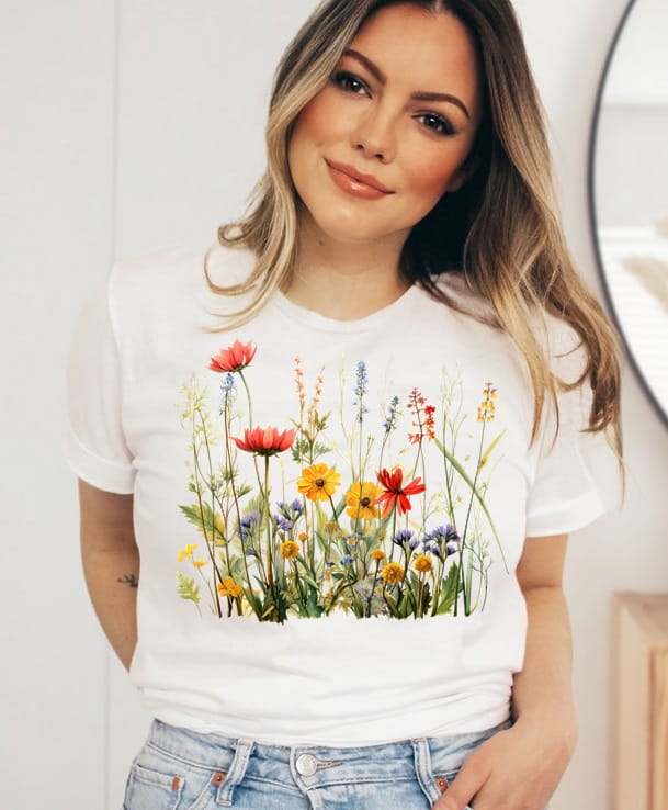 damska koszulka z polnymi kwiatami polnekwiaty10