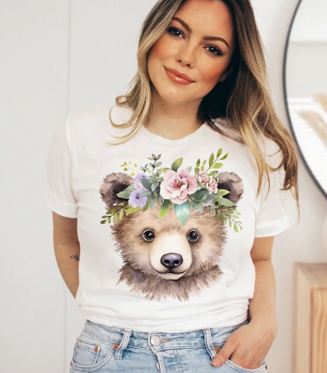 Koszulka damska z nadrukiem zwierzaka animals102