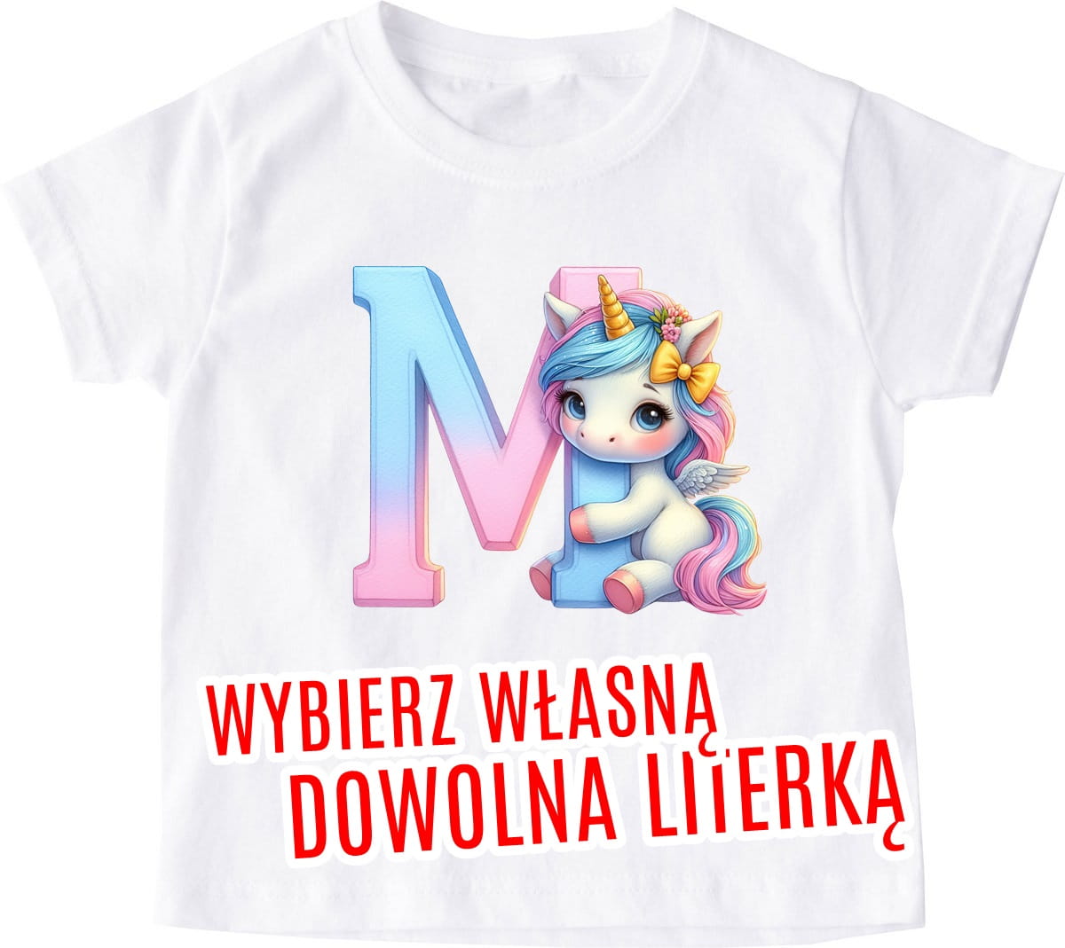 koszulka dla dziewczynki z pierwszą literką imienia