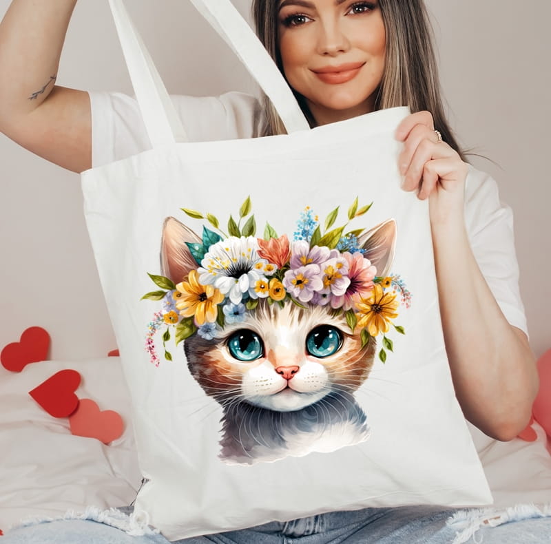Torba na zakupy shopper z nadrukiem kotek8