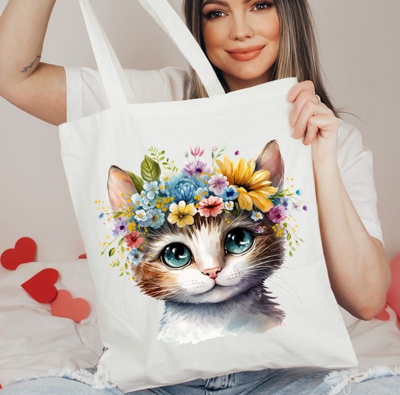 Torba na zakupy shopper z nadrukiem kotek5