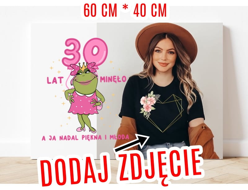 FOTOOBRAZ NA 30 URODZINY ZE ZDJĘCIEM 60*40 cm