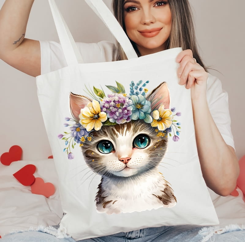 Torba na zakupy shopper z nadrukiem kotek4