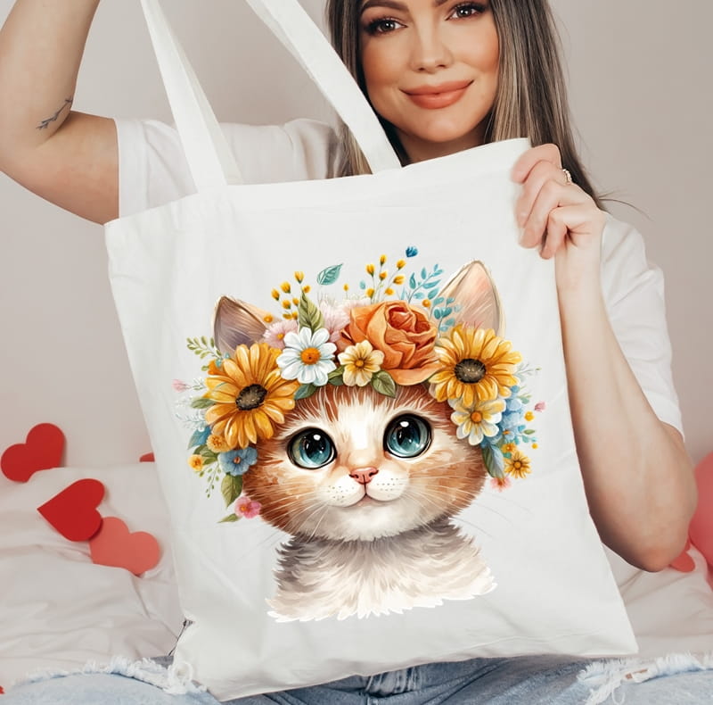 Torba na zakupy shopper z nadrukiem kotek3