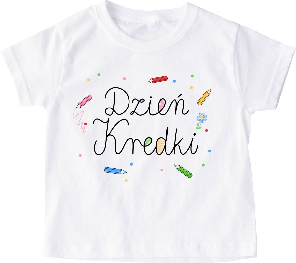 Koszulka na dzień kredki do przedszkola dla dziecka koszulka z kredkami