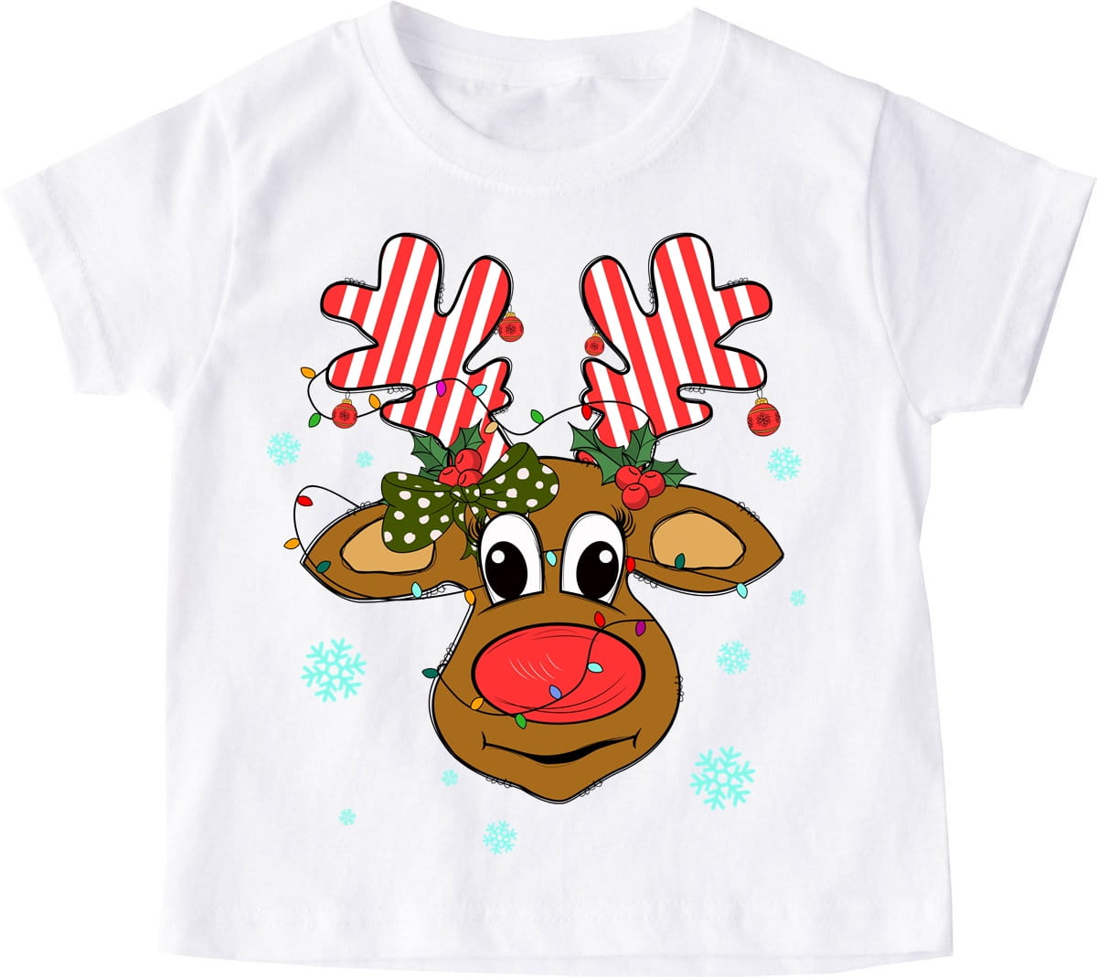 Koszulka dla dzierwczynki z reniferem na mikołajki santa59
