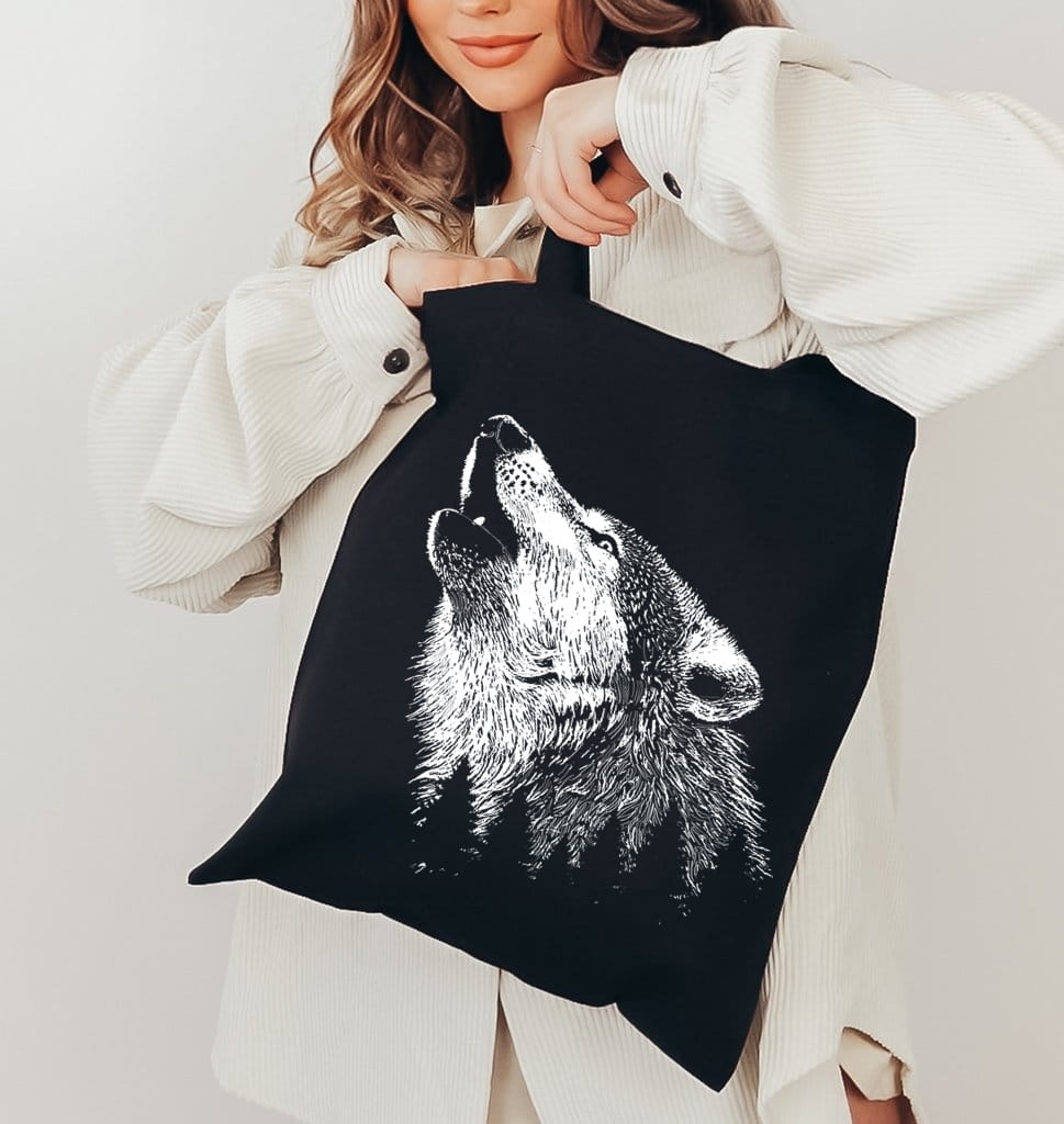 Torba bawełniana - torba z wilkiem 40 cm na 40 cm