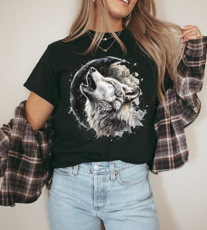 Damska koszulka Z WILKIEM oversize - wilk12