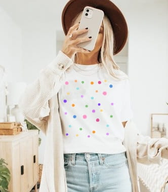 Koszulka damska w kropki - wzór kropki większe