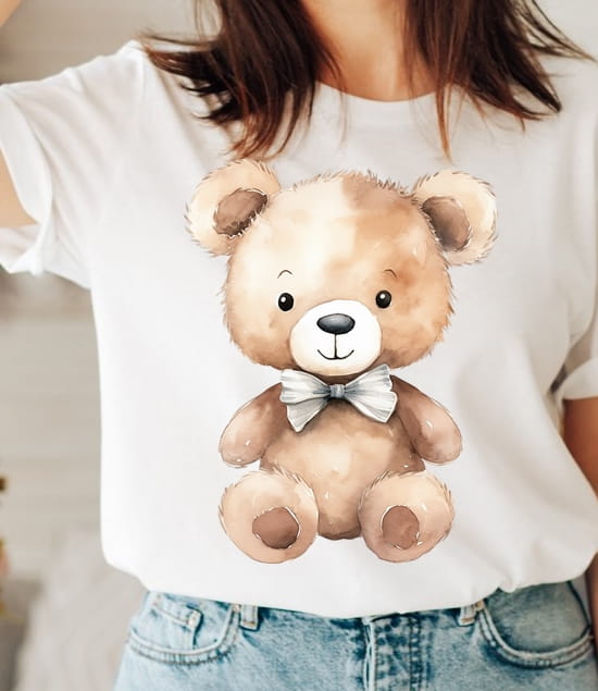 damska koszulka z misiem pluszowymiś2 - na dzień pluszowego misia