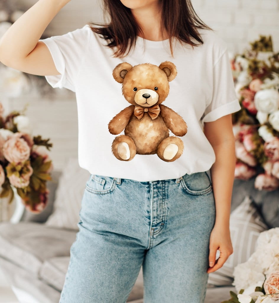 damska koszulka z misiem pluszowymiś1 - na dzień pluszowego misia