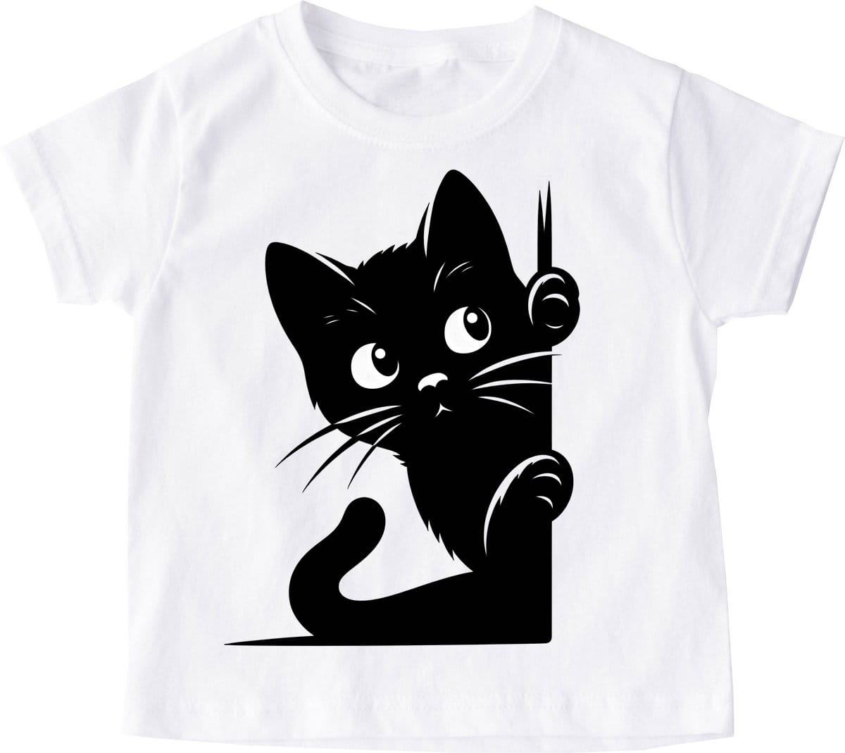 koszulka z kotem dla dziecka kot czarny 1