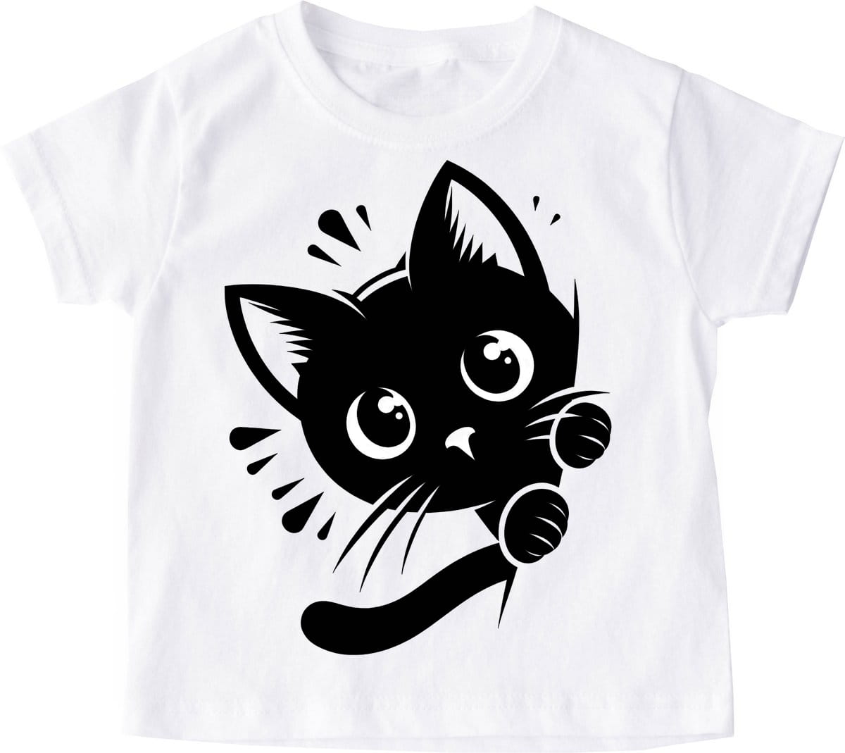 koszulka z kotem dla dziecka kot czarny 2