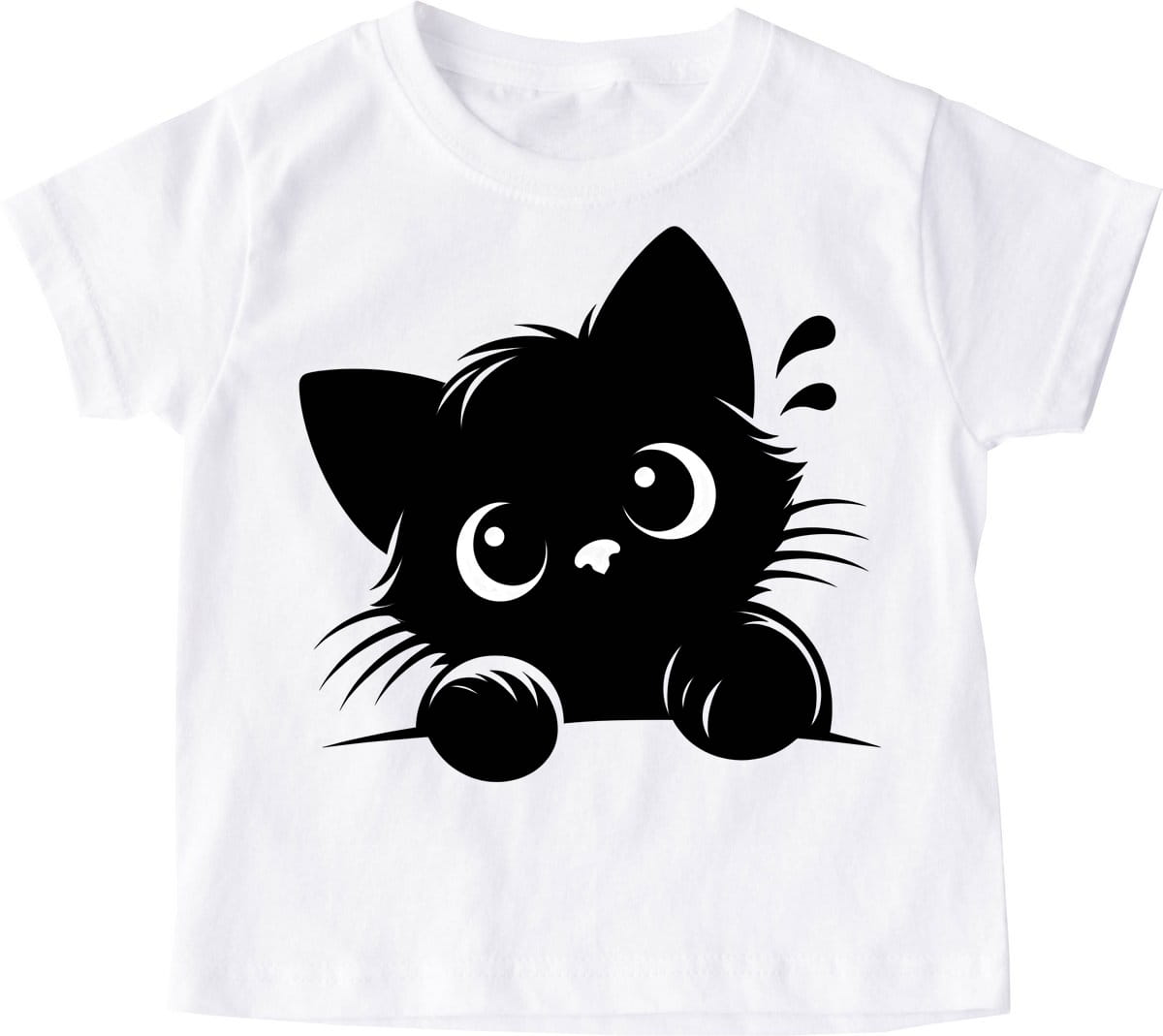 koszulka z kotem dla dziecka kot czarny 5