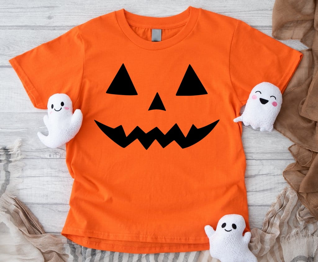 pomarańczowa koszulka na dzień dyni twarz1