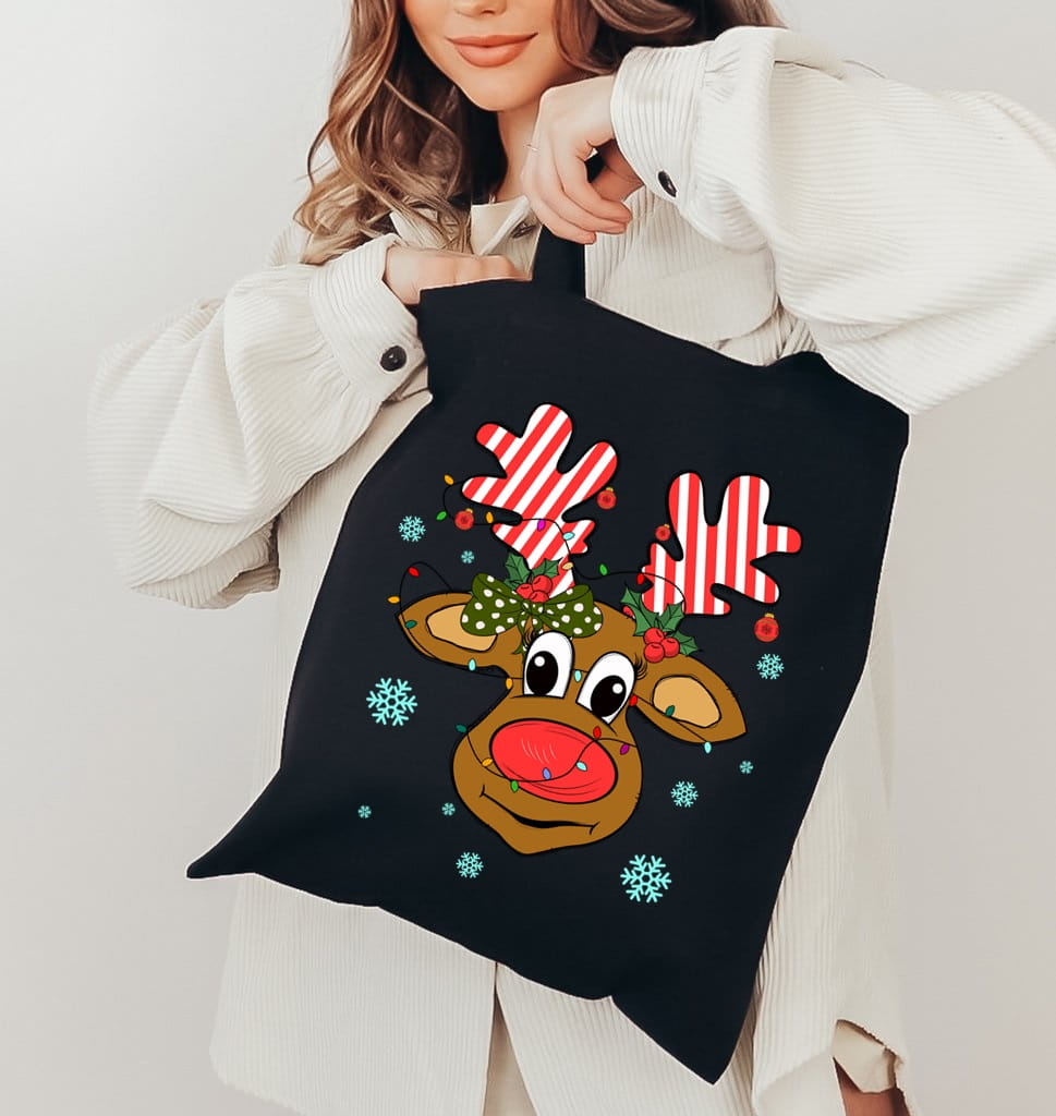Torba na zakupy bawełniana z reniferem santa59