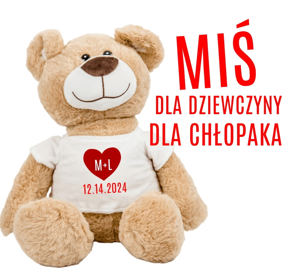 Miś DLA DZIEWCZYNY Z INICJAŁAMI I DATĄ