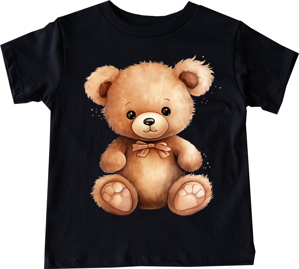 CZARNA koszulka z pluszowym misiem na dzień misia misiaczek21