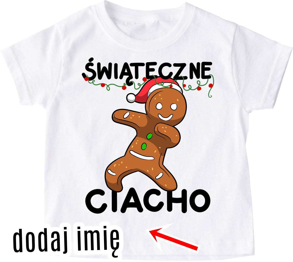 Koszulka z imieniem na mikołajki dla chłopców - świąteczna ciacho z imieniem