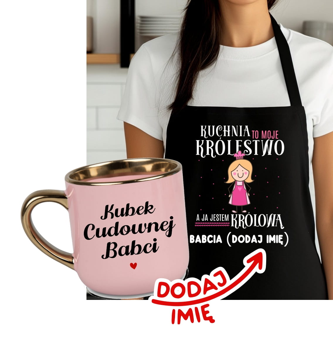 Zestaw prezentowy dla Babci - Fartuch kuchenny plus kubek