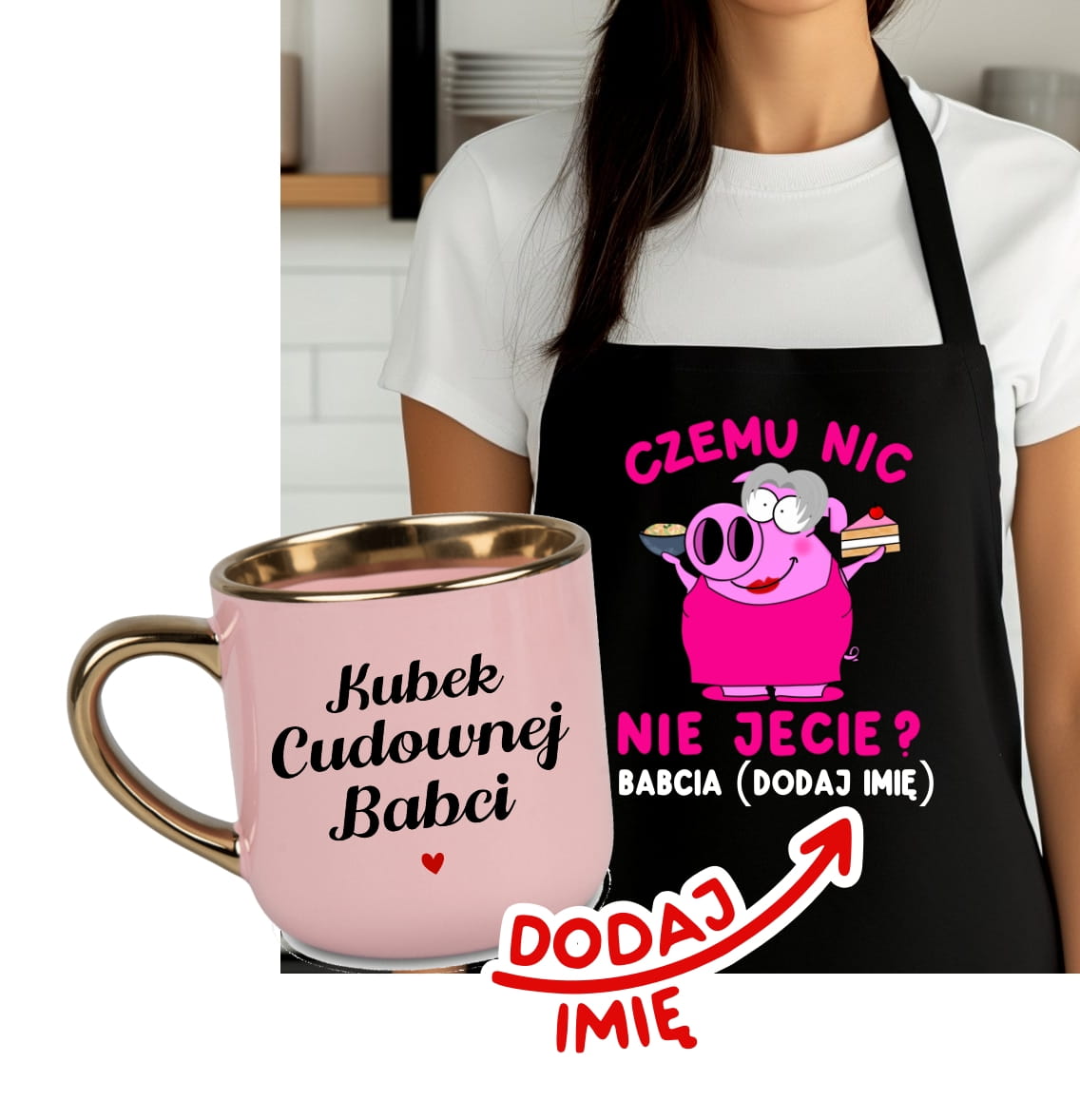 Zestaw prezentowy dla Babci - Fartuch kuchenny plus kubek
