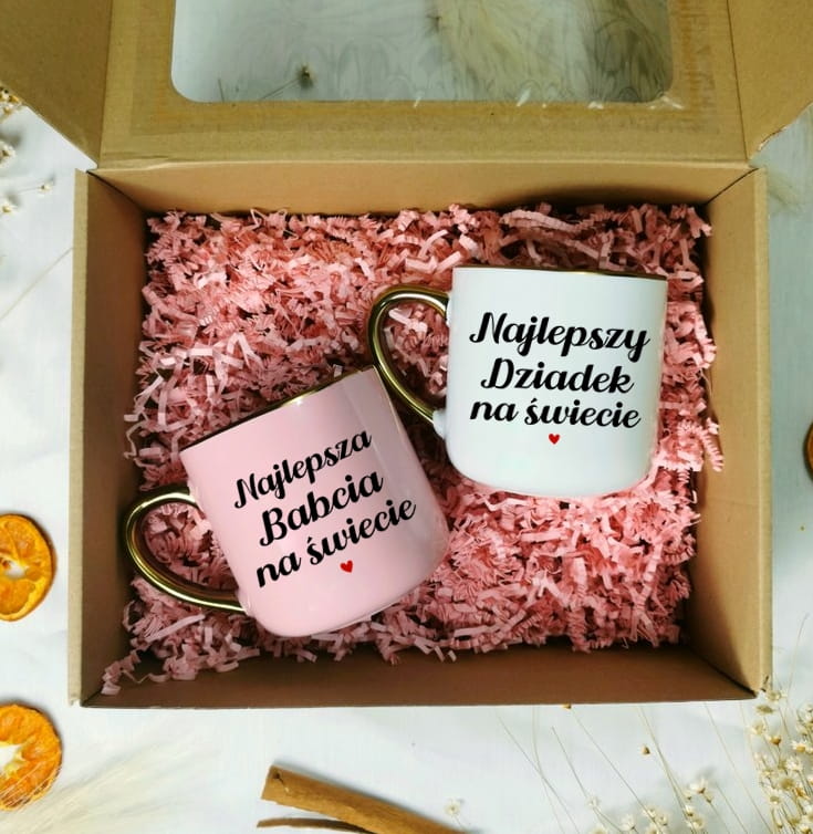 Zestaw prezentowy dla Babci i Dziadka - ZESTAW 2 KUBKÓW