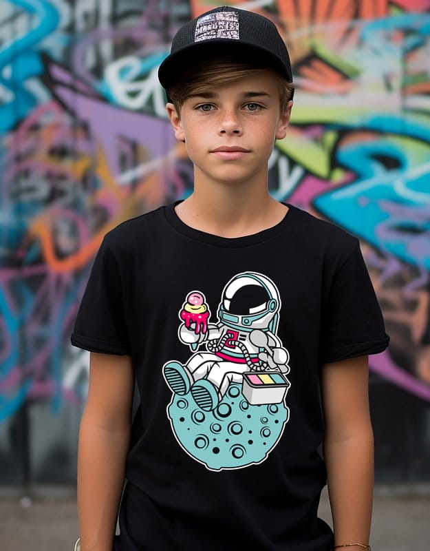 koszulka dla chłopca z astronautą z lodami
