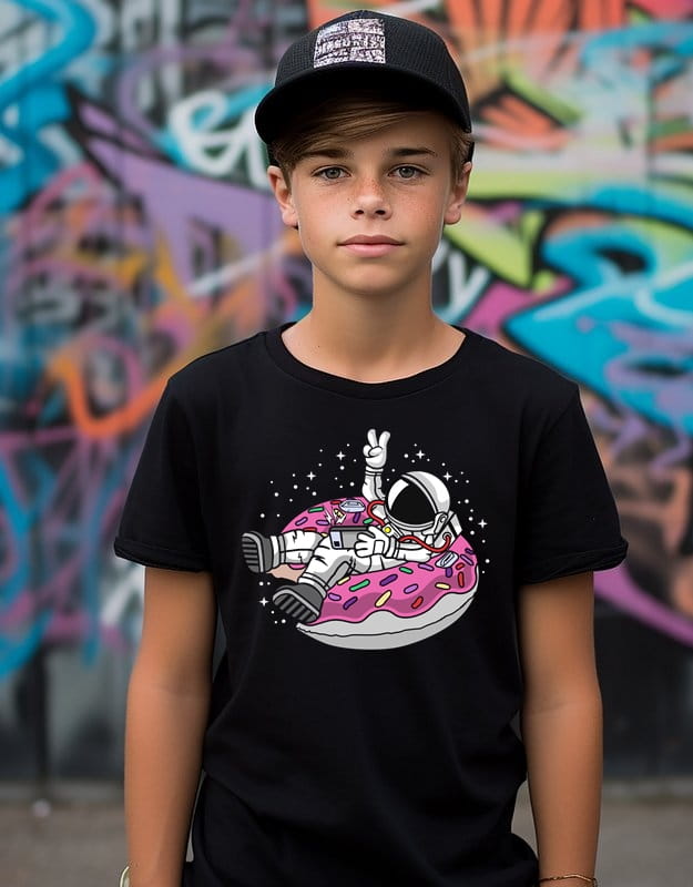 koszulka dla chłopca z astronautą na donucie
