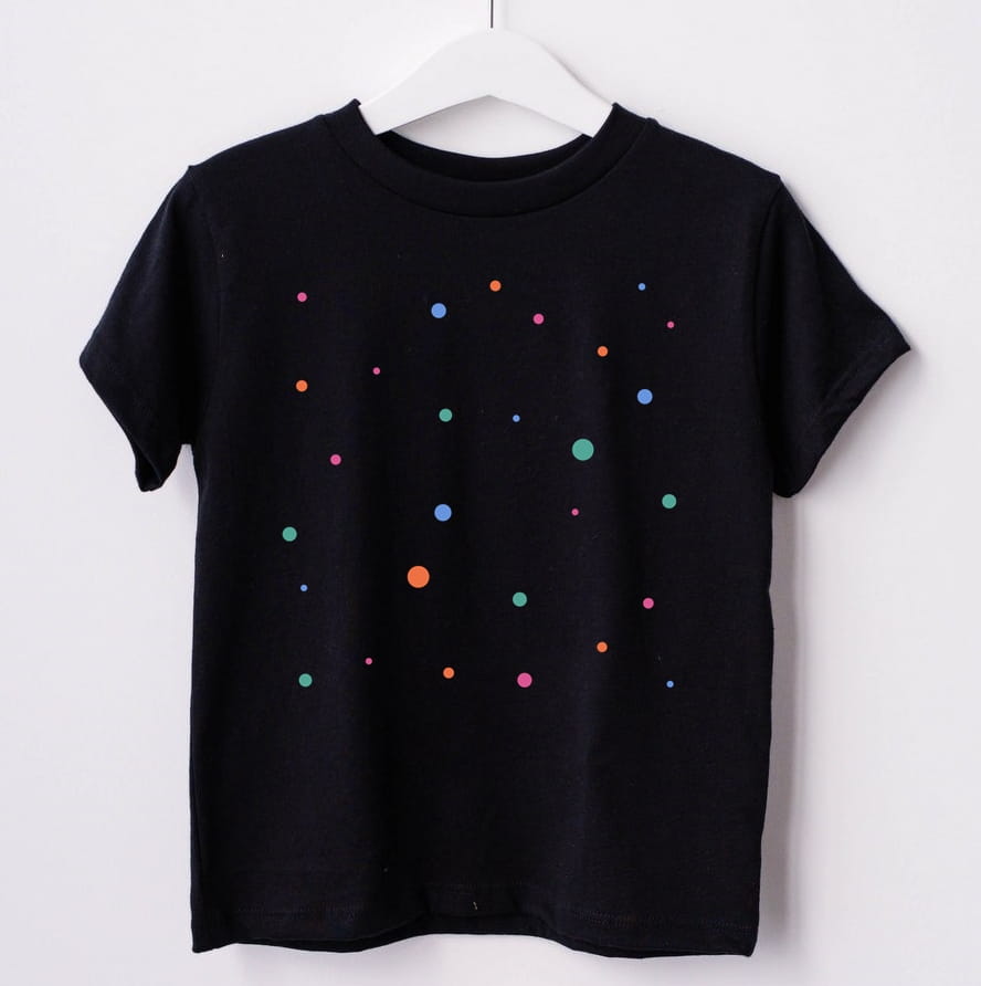 CZARNA Koszulka w kropki dzień kropki -
