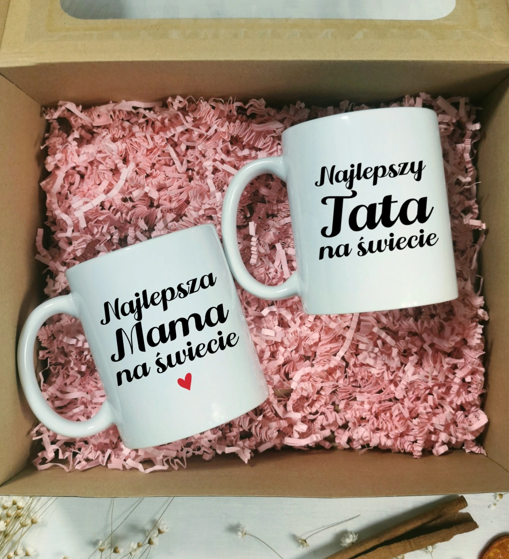 Zestaw KUBKÓW DLA MMAY I TATY - NAJLEPSZA MAM NA ŚWIECIE , NAJLEPSZY TATA NA ŚWIECIE