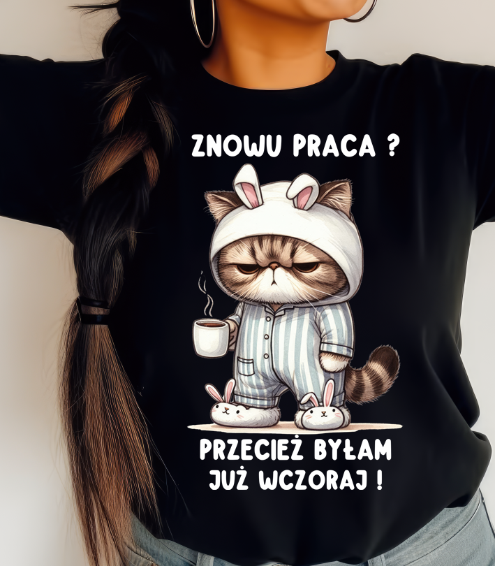 Koszulka damska na prezent - znowu praca z kotem