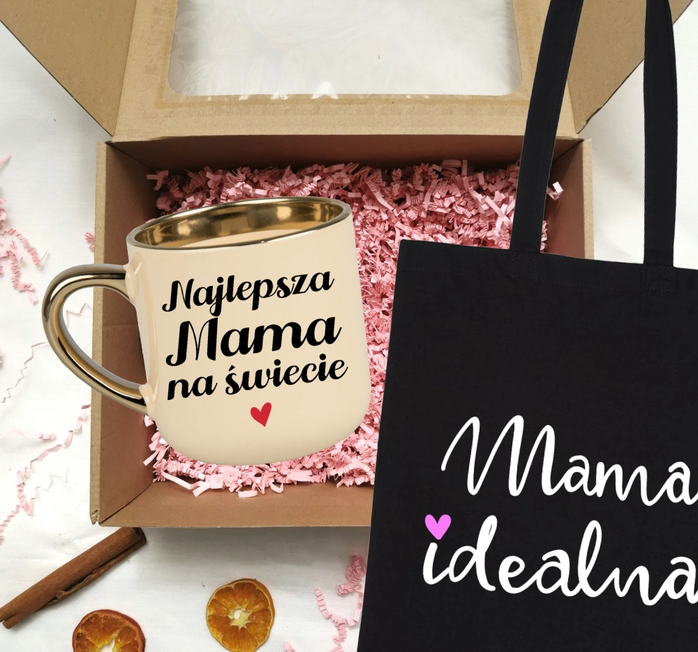 Zestaw prezentowy dla Mamy na Dzień Mamy - KUBEK ORAZ TORBA