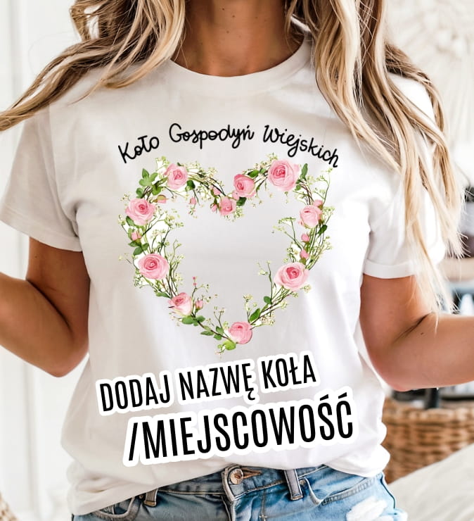 koszulki dla koła gospodyń wiejskich - wzór kwiaty55