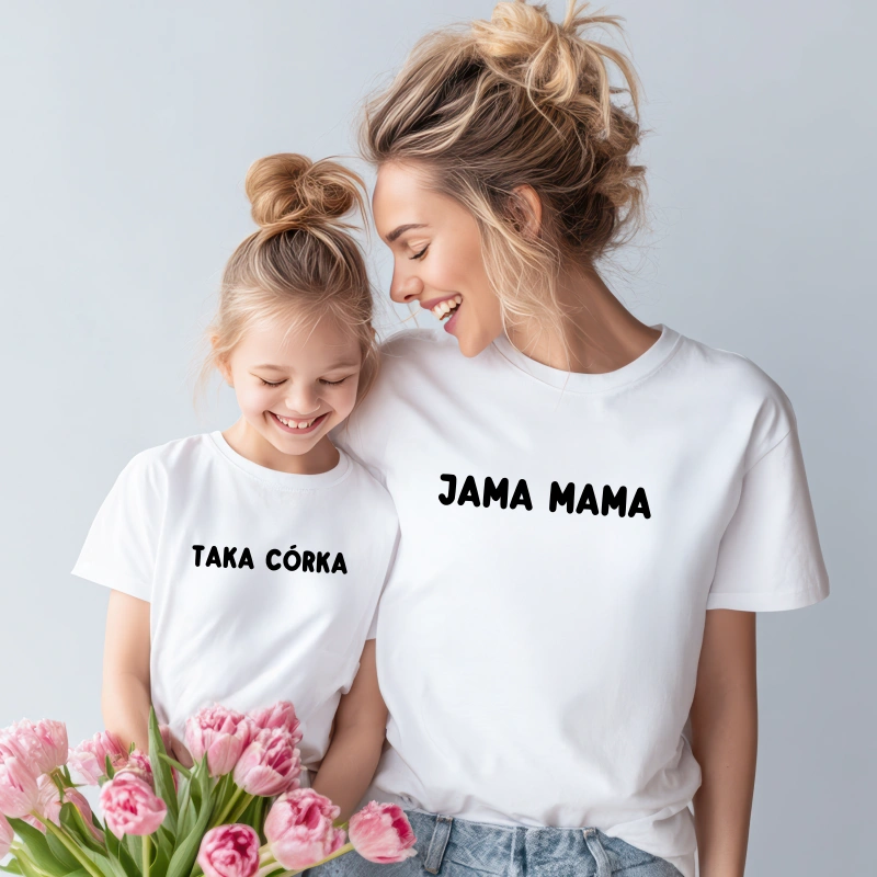 Zestaw koszulek dla mamy i córki - jaka mama taka córka