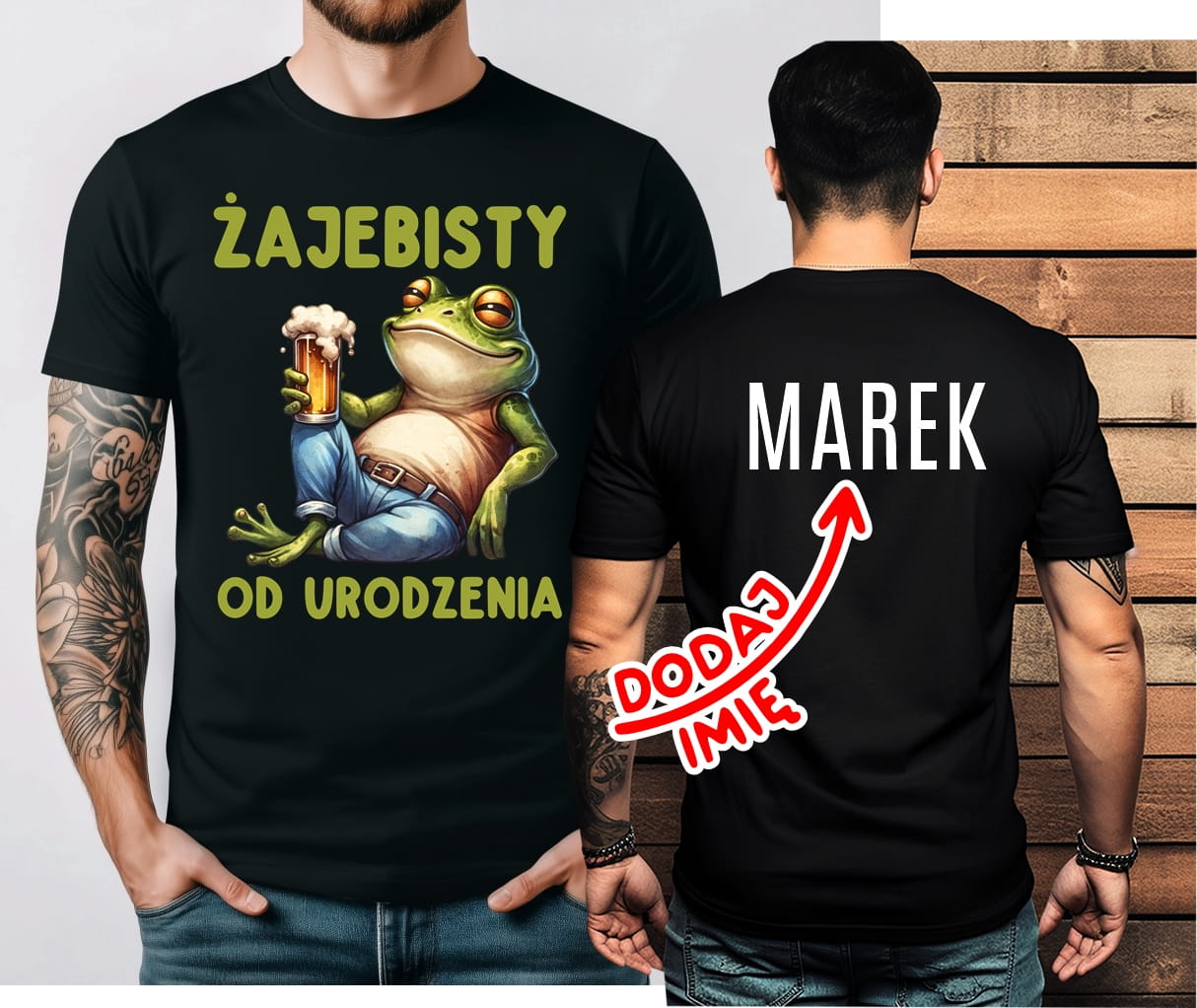 Fajna męska koszulka z imieniem na prezent - ŻAJEBISTY OD URODZENIA