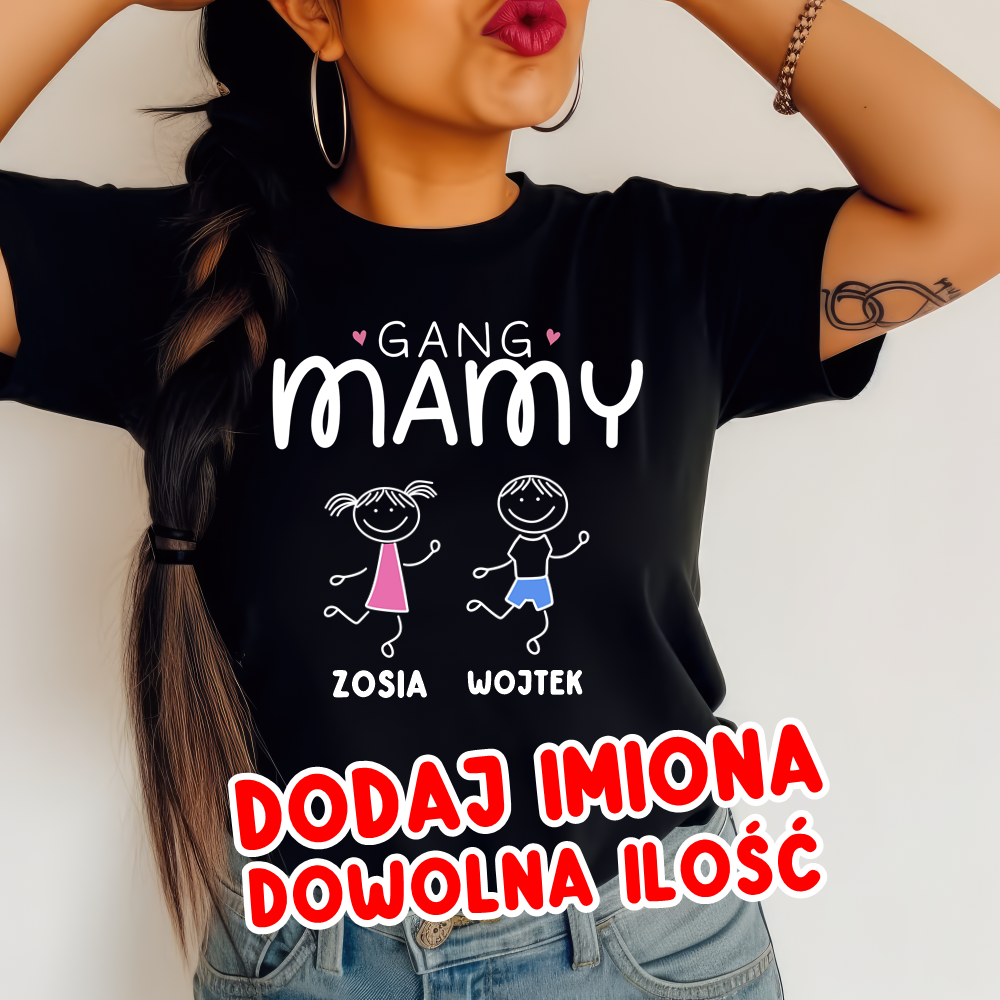 Koszulka dla Mamy z imionami dzieci - GANG MAMY