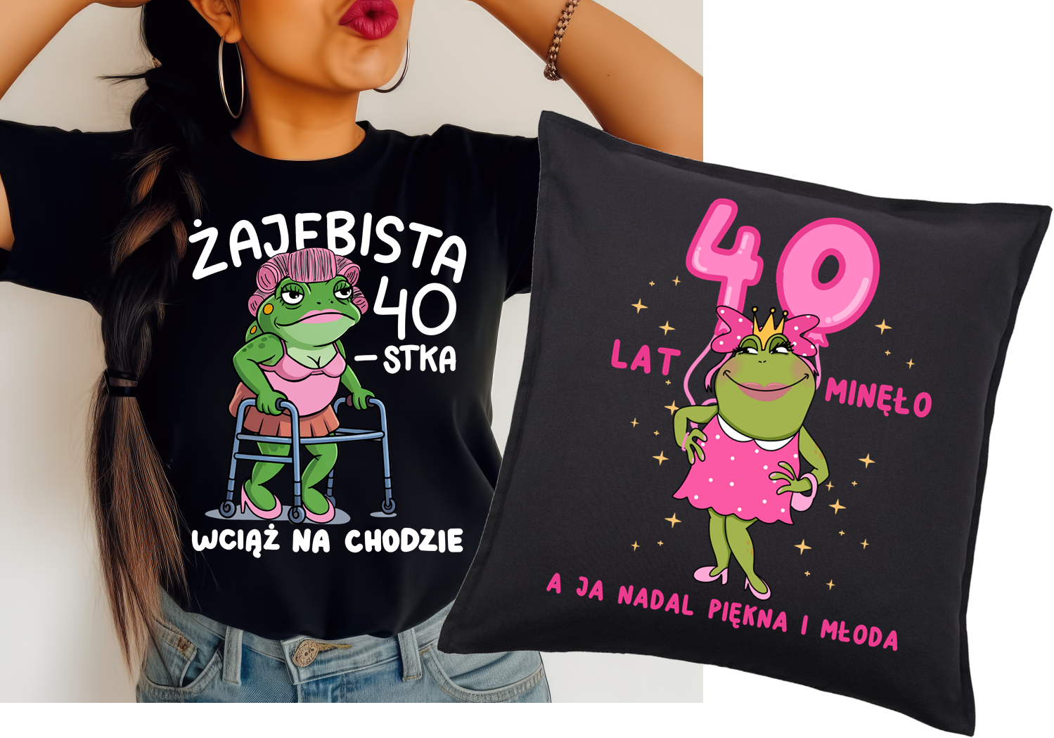 Zestaw prezentowy na 40 urodziny , koszulka na 40 oraz poduszka z nadrukiem