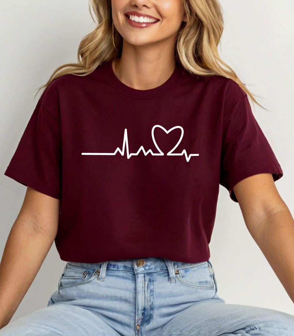 Damska koszulka - kolor burgundowy