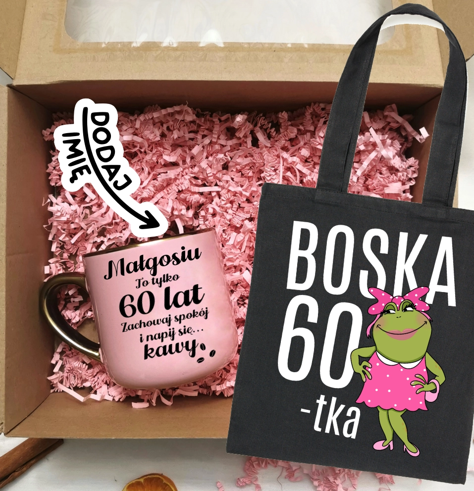 Prezent na 60 urodziny - Zestaw Kubek na 60 urodziny oraz torba