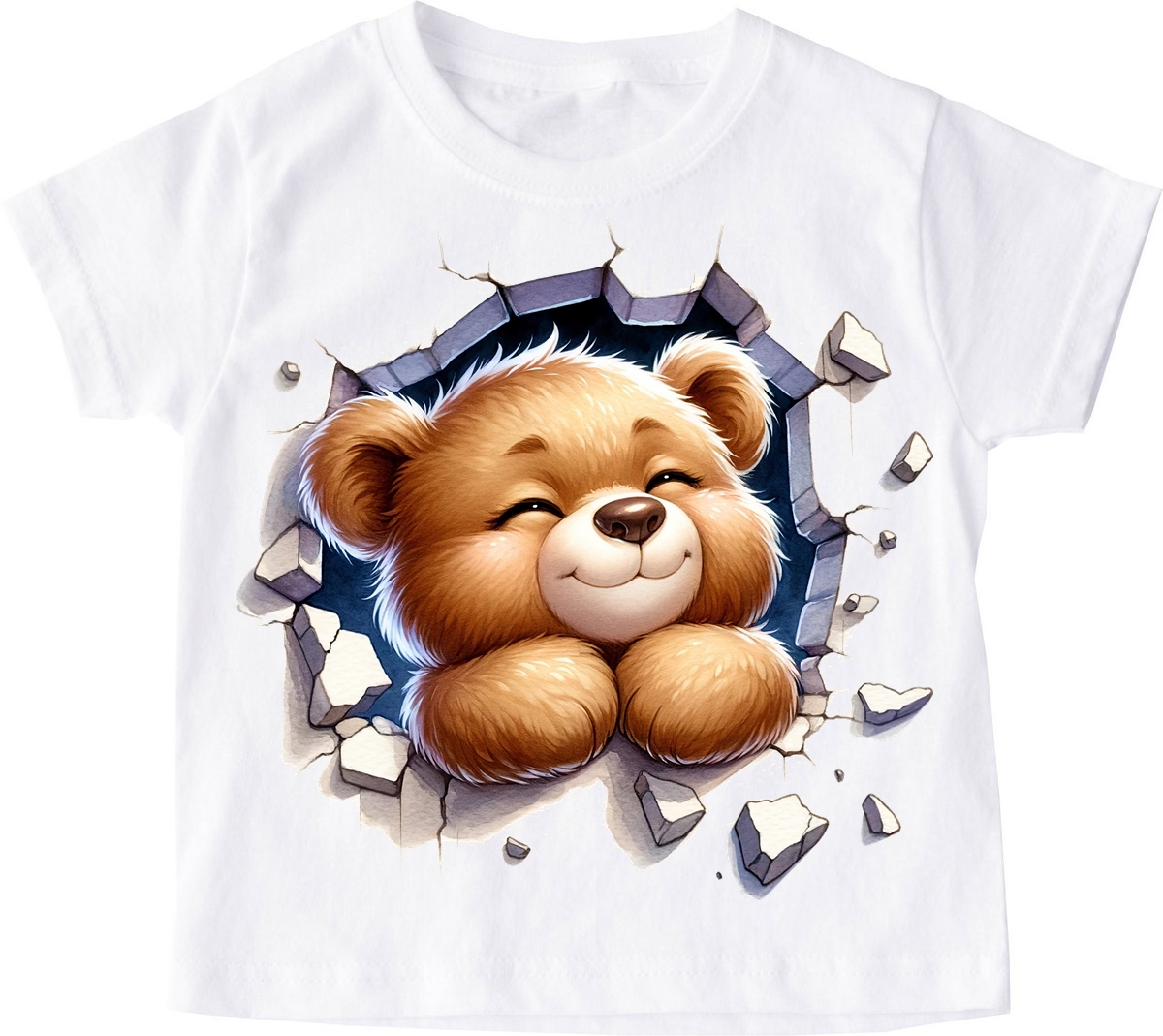 Koszulka dla dziecka z misiem wychodzącym z koszulki - wzór misiek701