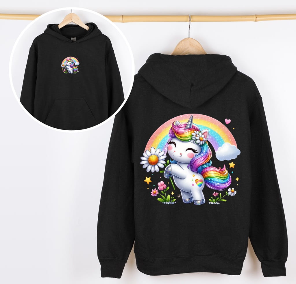 CZARNA Bluza z kapturem dla dziewczynki wzór uni3