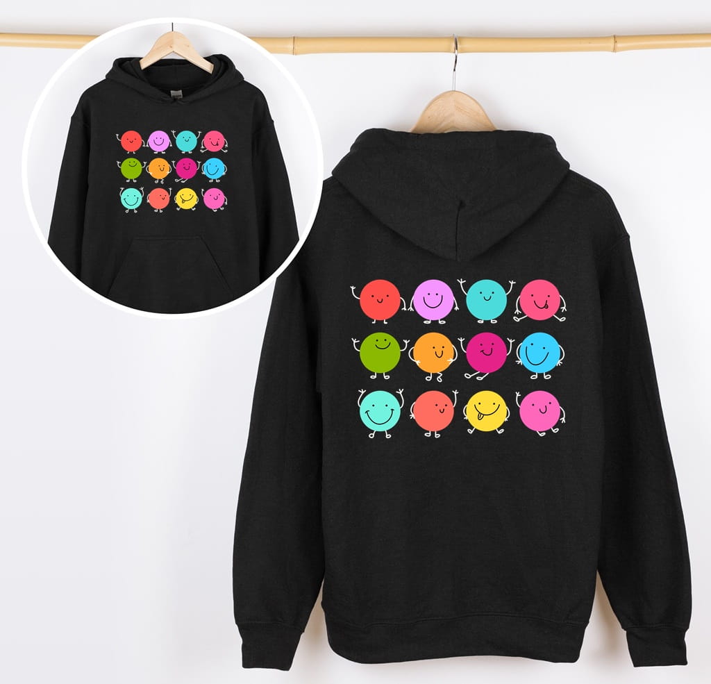 CZARNA Bluza w kropki z kapturem dla dziewczynki