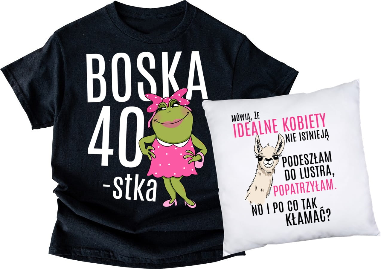 Koszulka na 40 urodziny - zestaw prezentowy z poduszką