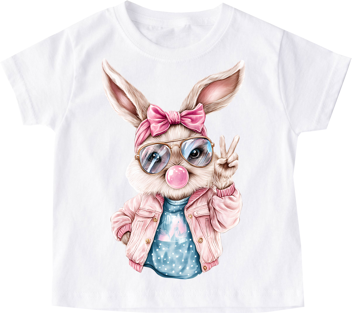 Koszulka z zajączkiem dla dziewczynki - wzór bunny44