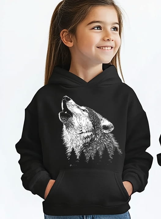 Bluza z wilkiem dla dziewczynki