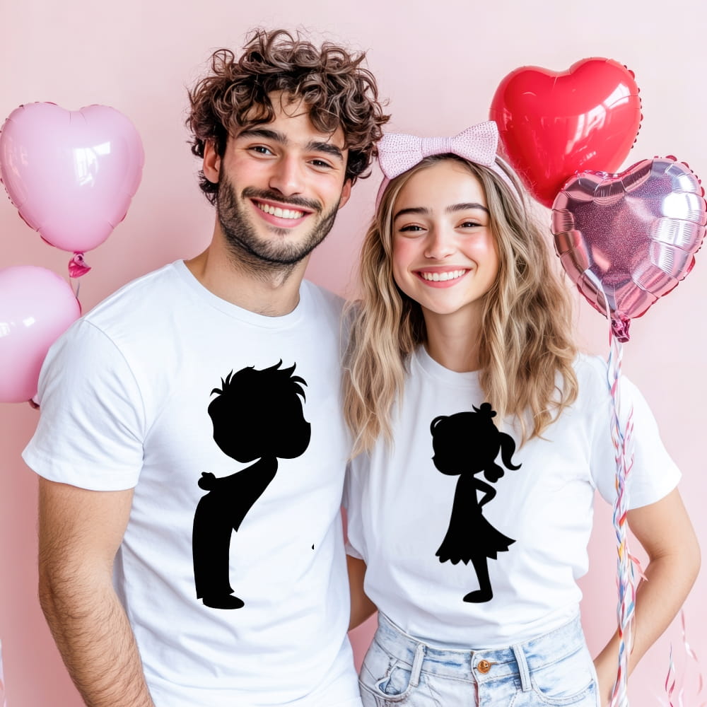 Zestaw koszulek dla pary na walentynki