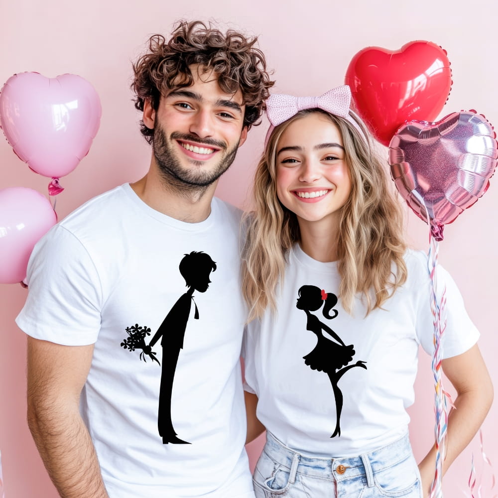 Zestaw koszulek dla pary na walentynki